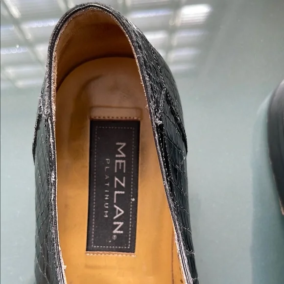 Mezlan Black Crocodile Leather Men's Shoes - Picture 2 of 10